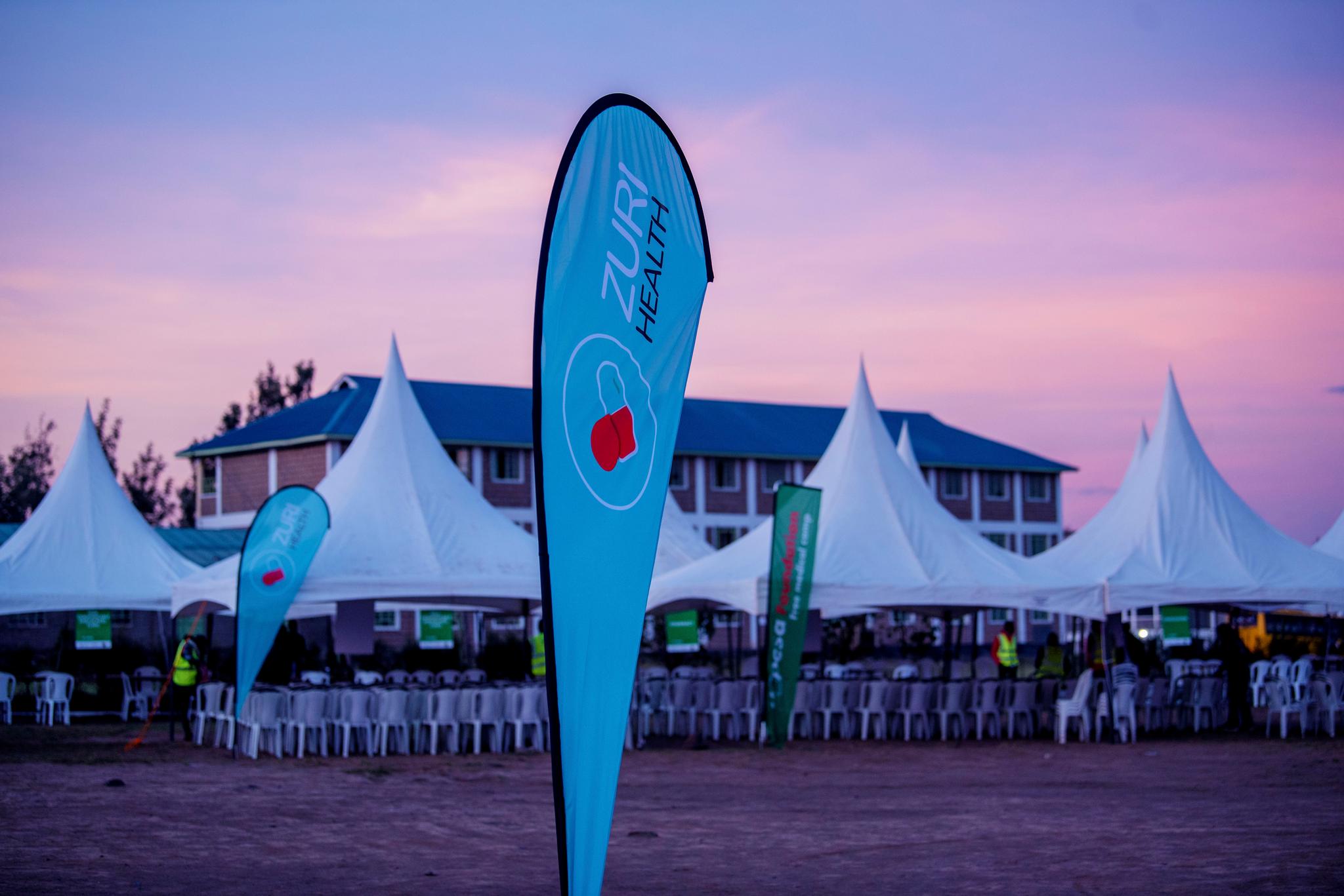 Zuri Health Banner in a Medical Camp Site